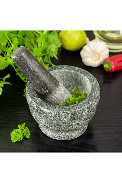 Kinghoff Mojar cu pistil din marmura, 9.5x7 cm negru,