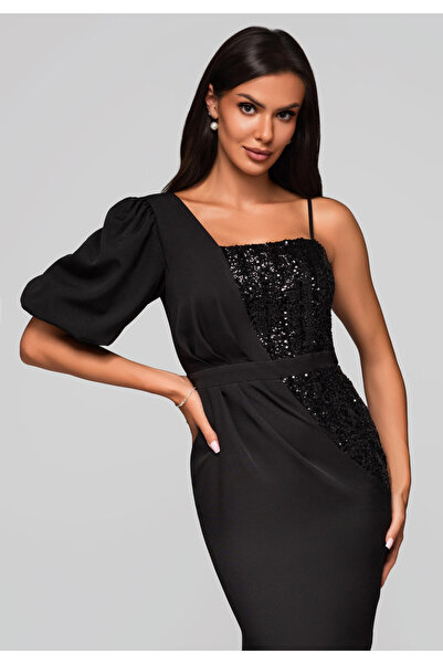 OMBRE Βραδινό φόρεμα LA-OM-DLR216 - μαύρο