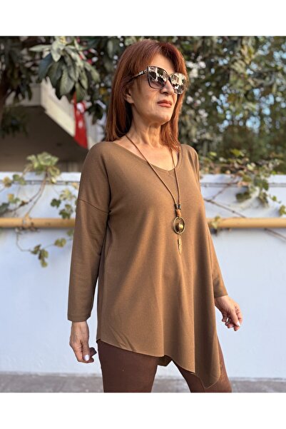 DenizEge V-Neck Knitwear Light Brown