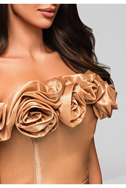 OMBRE Βραδινό φόρεμα LA-OM-DLR213 - χρυσό