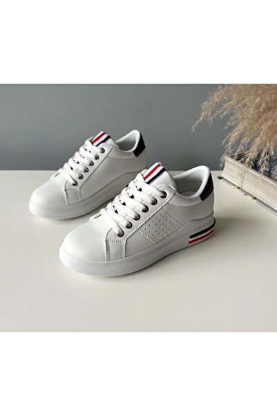 Casual Women's sneakers made of eco-leather, casual, J2185, White