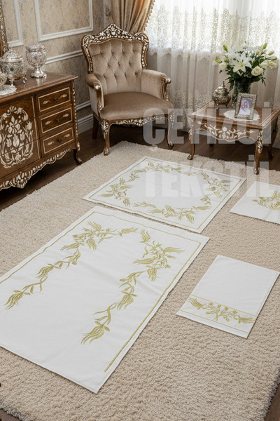 Çt Çeyizci Tekstil Fransız Dantelli 4 Parça Seccade Takımı