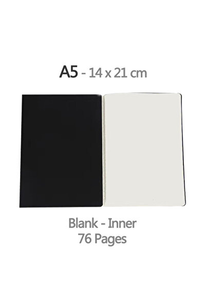 Choice BlackCover-Blank Notebook Vintage A5 Diary Blank/grid/lined optional 38 sheets / 76 pages Sketchbook