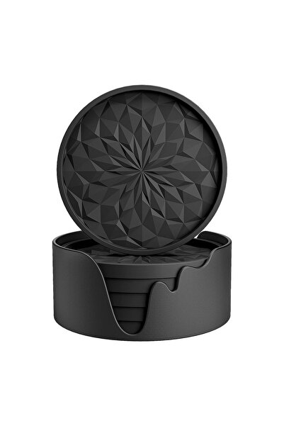 choice2 Black 6 Coasters+ 1 Base Decor Bar Coasters for Home Office New Table...