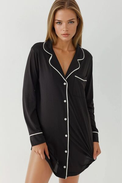 Hiccup Extra Soft Shirt Collar Mini Comfortable Nightgown