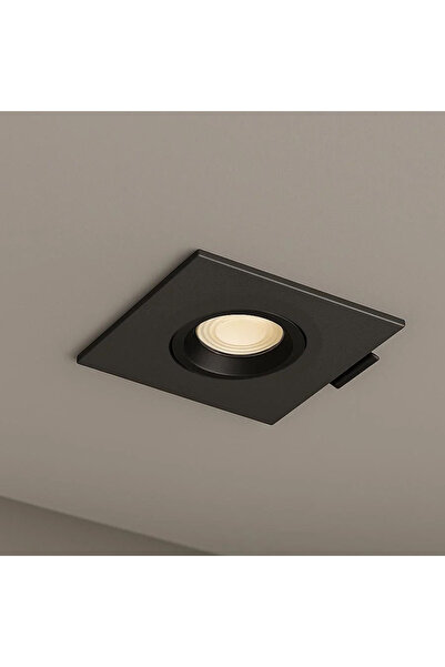 TM Single recessed square roof frame, black color with black reflector, 16cm x 16cm