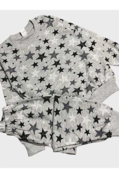 tusem butik homewear Boy's Cotton Star Patterned Long Sleeve Transitional Pajama Set