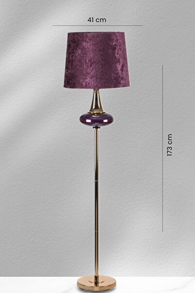 Porio Romance Kumaş Başlıklı Salon Yatak Odası Metal Modern Tasarım Lambader 41*173 cm PR91-1012