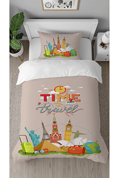 GREENDECOR World Travel Time to Travel Patterned Digital Printed Special Desi...