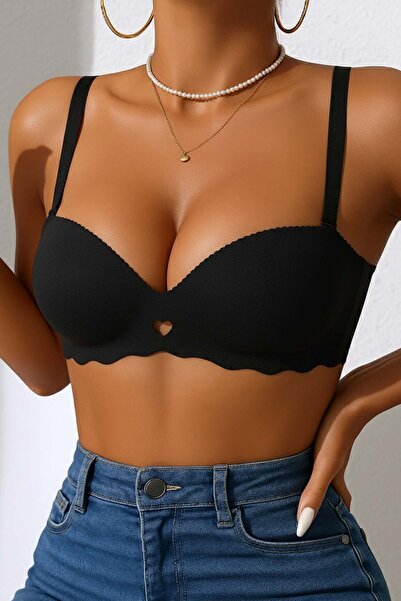 Merry See Stitch-Free Balensiz Lightweight Supported Heart Detail Laser Cut Non-Marking Invisible Bra