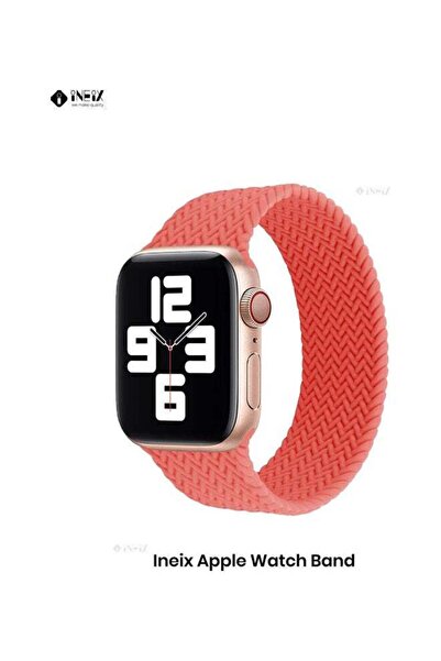 ineix Braided Solo Loop Stretchable Silicone Replacement Strap FOR APPLE WATC...