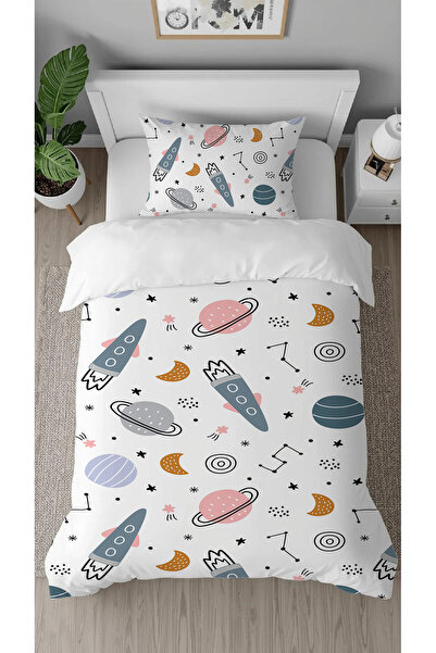 GREENDECOR Planet Astronaut Space Rocket Patterned Digital Printed Special De...