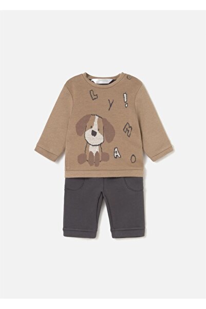 MAYORAL طقم علوي وسفلي للأطفال الأولاد باللون البني 2583