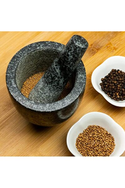 Kinghoff Mojar cu pistil din granit, 12cm negru,