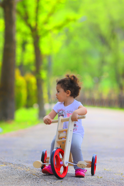 DOLLAP STUDİO “Ahşap Denge Bisikleti - 3 Tekerli Pedallı Çocuk Bisikleti”