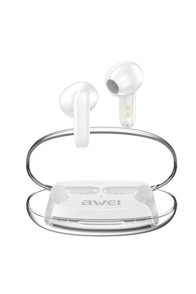 AWEI Căști intraauriculare fără fir Bluetooth 5.3 300mAh Alb (T85)
