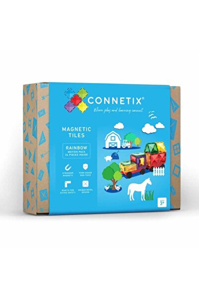 Connetix Μαγνητικό Σετ - Σετ μαγνητικής κατασκευής αυτοκινήτου Motion PACK - 24 μαγνητικά τεμάχια