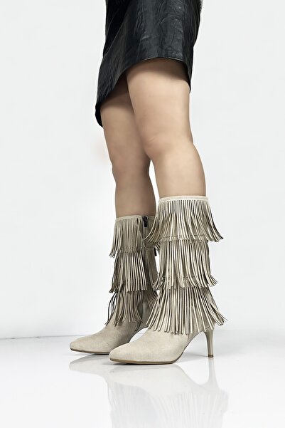 Diego Carlotti Γυναικείες μπότες με φούντες από καστόρι DC9918