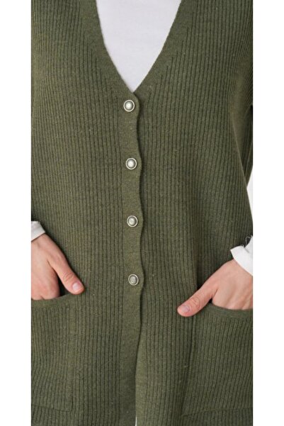 Fresh&Moda Women's Mother Plus Size Corded Fabric Wool Knitwear Vest