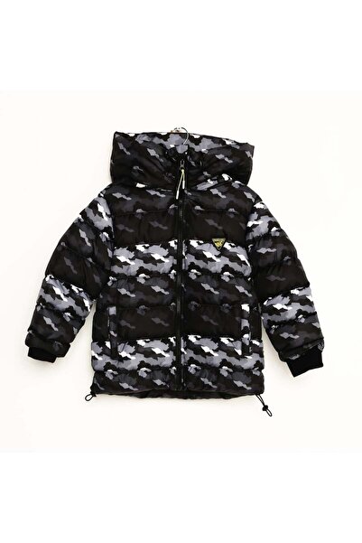 NANİCA Black Boy's Camouflage Patterned Coat 6-16 Years