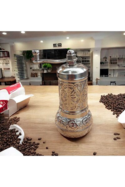 Bakır Center Stylishly Designed 11 cm Ottoman Motif Authentic Handmade Black Pepper Salt Rice Mill Mini Grinder