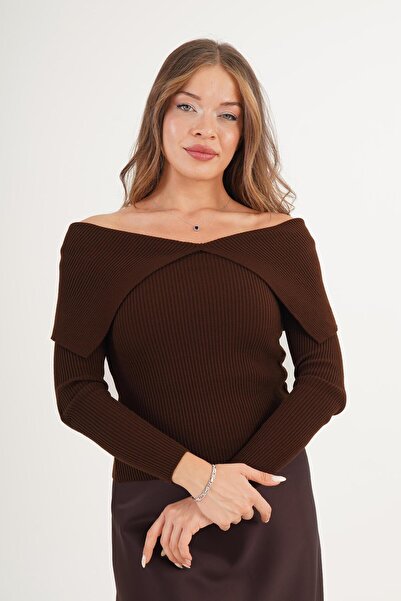 DazzUp ملابس تريكو نسائية ذات ياقة دوجي