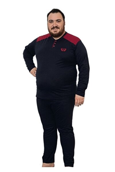 bipamuk Vittorio Daneli Winter Combed Interlock Fabric Plus Size Men's Pajama Set 3Xl–6Xl