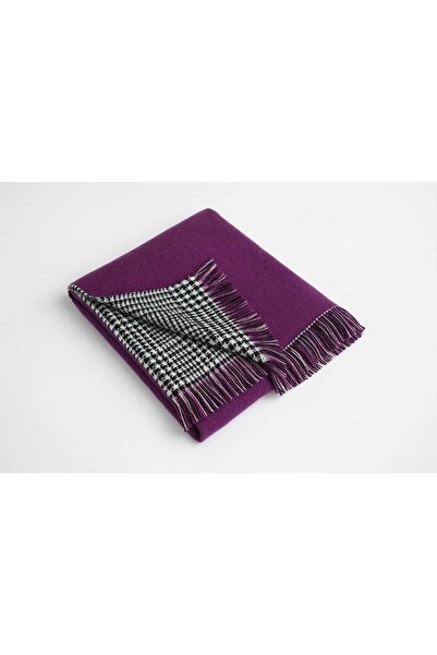 bahia butik aksesuar قماش بوكليه نسائي - وشاح مزدوج الوجهين سادة ومخطط - شال