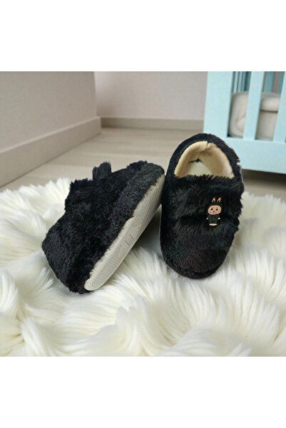 KMS HOME Siyah Labubu Erkek Bebek Panduf Çocuk Panduf