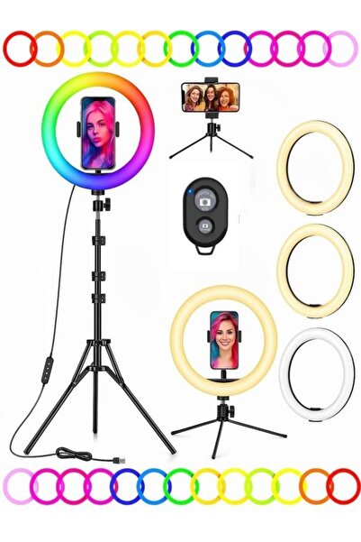 CAILON 10 Inç 26 cm RGB Ring Light Çok Renkli Tripodlu TikTok & YouTuber Işığ...