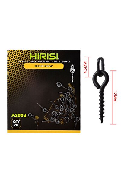 HIRISI AS003 20 قطعة من برغي صيد سمك الشبوط مع أداة طُعم حلقية صلبة، أدوات صي...