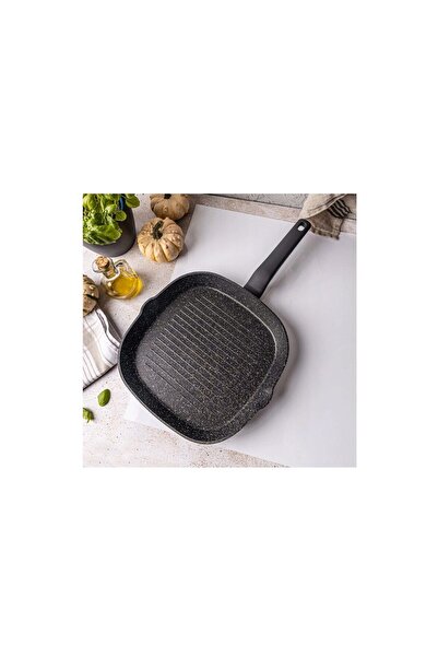 Klausberg Tigaie tip grill, din aluminiu turnat, marmorata, neagra, 24cm,