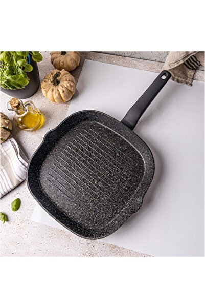 Klausberg Tigaie tip grill, din aluminiu turnat, marmorata, neagra, 28cm,