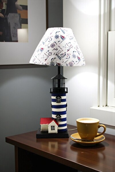 HEDİYE FİKRİ Metal Lighthouse Design Lampshade 60 cm X 16 cm – Decorative Table Lamp