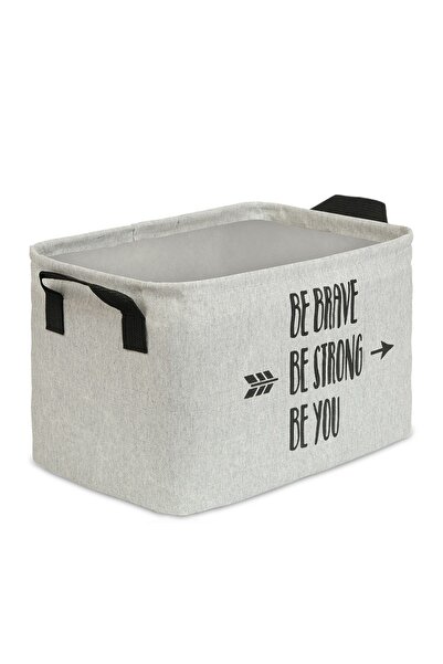 HomyJRs Be You Gray Closet Laundry Children's Room Toy Organizer Folding Storage Basket 37X27X25