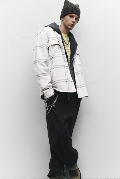 Pull & Bear Kareli ince ceket