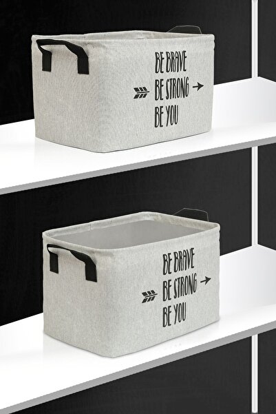 HomyJRs Be You Gray Closet Laundry Children's Room Toy Organizer Folding Storage Basket 37X27X25