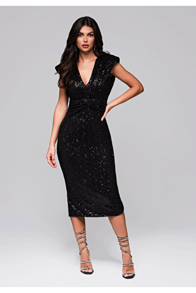 OMBRE Βραδινό φόρεμα LA-OM-DLR215- μαύρο