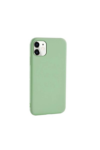 Doty Carcasă din silicon lichid pentru iPhone 11, verde, căptușită cu microfi...