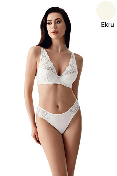 bamido Lace Detailed Satin Bra Panty Set