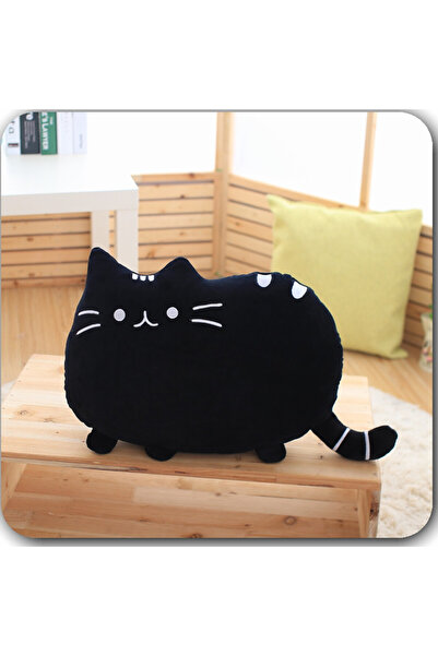 Choice وسادة قطط كاواي سوداء مقاس 40 × 30 سم مع قطن البولي بروبيلين داخل البس...