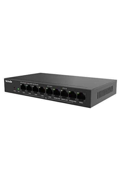 Tenda Router cu 8 porturi PoE+, 1 port WAN, Gigabit, administrare web - TND-G...
