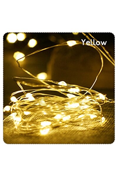 Choice 10 متر 100 مصباح ليد أصفر 2 متر 3 متر 5 متر 10 متر سلك نحاسي سلسلة أضواء ليد خيالية تعمل بالبطارية جارلاند لهولي