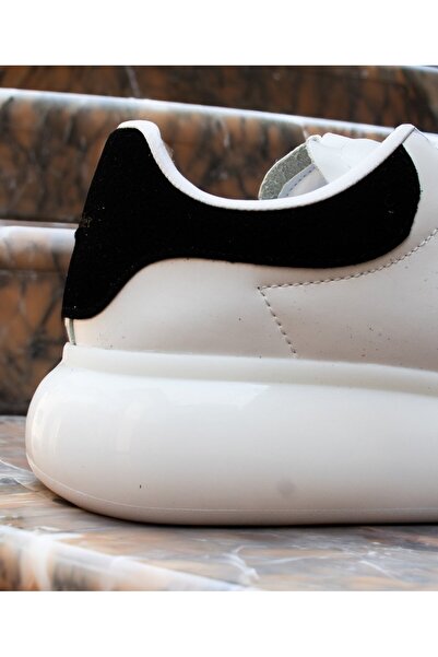 EXCLUSIVE STYLE Adidasi ALX - Alb si insertii negre din catifea