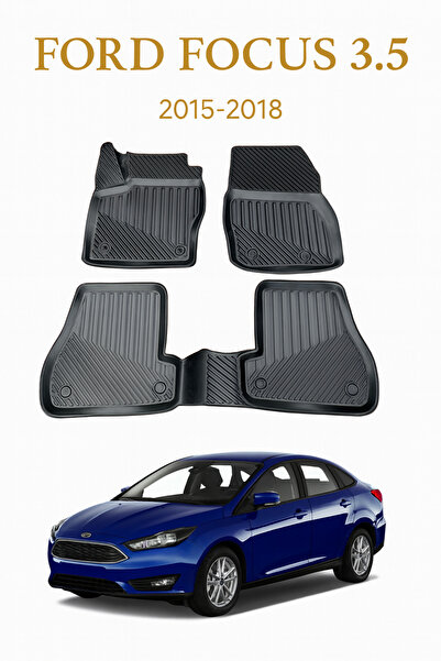 Black Gold Ford Focus 3.5 2015-2018 Uyumlu 3D Oto Paspas Premium