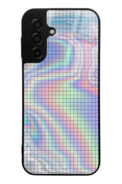 Spoyi A17 Compatible Neon Checkerboard Design Glossy Phone Case