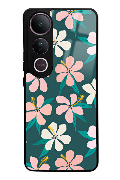 Spoyi Vivo V50 Lite Leaf Flovers Design Glossy Phone Case