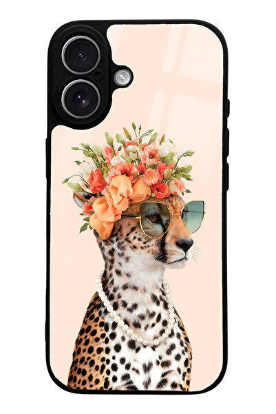 Spoyi iPhone 17 Influencer Leopard Cat Design Glossy Phone Case