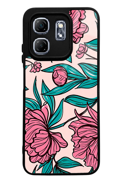 Spoyi Infinix Hot 50I Glossy Phone Case with Fuchsia Floral Design Compatible