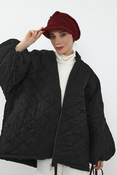 Aisha's Design Winter Visor Women's Furry Cashmere Hat, B-73Tk, Burgundy